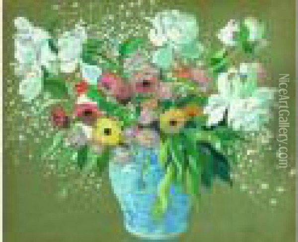 Bouquet De Fleurs Oil Painting - Pierre De Belay