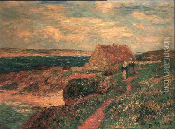 L'ile De Raguenez, Bretagne Oil Painting - Henry Moret