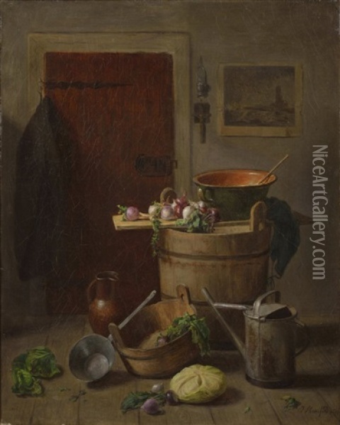 Still Life With Vegetables Oil Painting - Josef Mansfeld