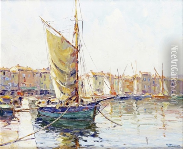 L'entree Du Vieux Port De Marseille Oil Painting - Louis Nattero