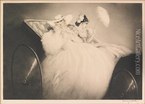 On The Champs Elysees Oil Painting - Louis Icart
