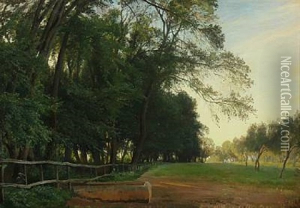 Landscape From Frascati Oil Painting - Edvard Frederik Petersen