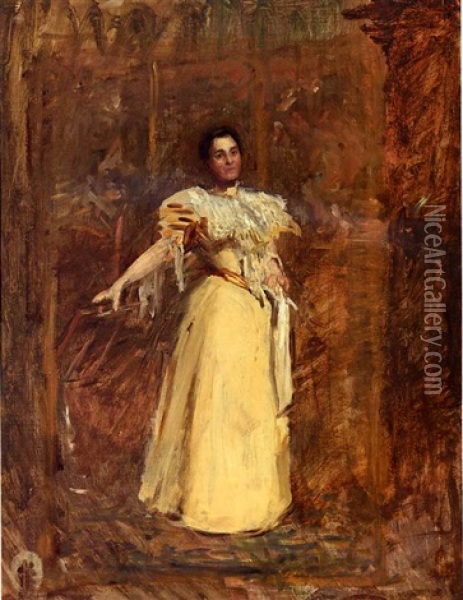 Portrait Of Miss Emily Sartain (study) Oil Painting - Thomas Eakins