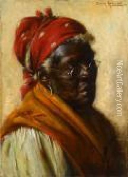 An Elderly African American Lady Oil Painting - Harry Herman Roseland