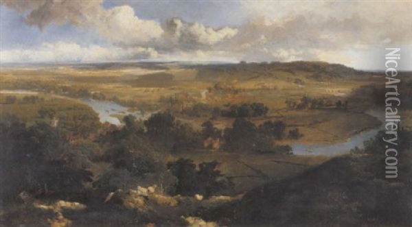 View Over Streatley And Goring Oil Painting - Edmund John Niemann