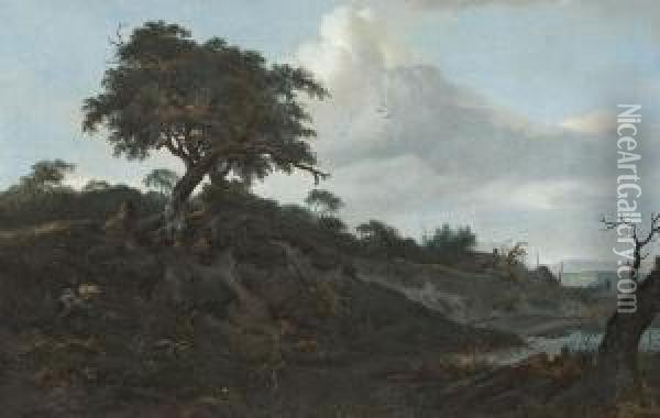 Bewaldete Teichlandschaft Oil Painting - Jan Wouwerman