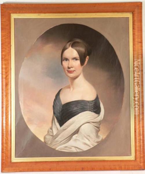 A Figured Mapleframe Oil Painting - Thomas Sully