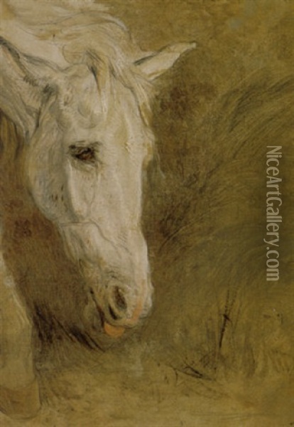 White Horse Oil Painting - Sir Edwin Henry Landseer