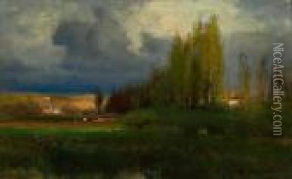 Landscape Study Oil Painting - George Inness