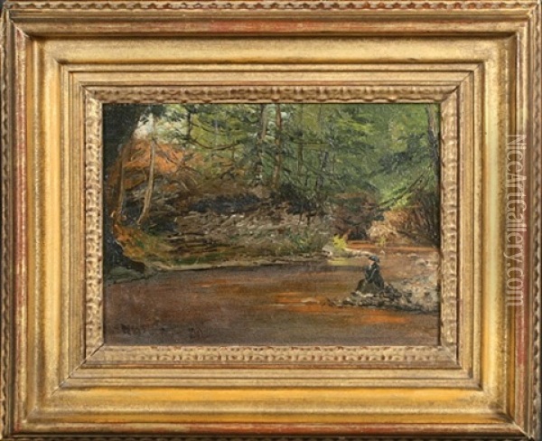 Landscape Of Delaware Water Gap Oil Painting - Newbold Hough Trotter