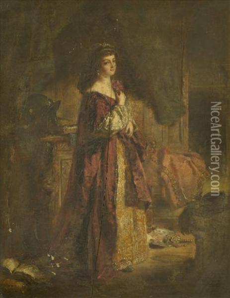 The Cavaliers Lady Oil Painting - Daniel Ii Pasmore