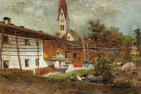 Dorf Vill Bei Innsbruck Oil Painting - Frans Ondrusek