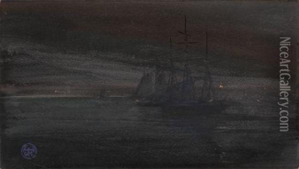 Nocturne Oil Painting - Henry George Keller