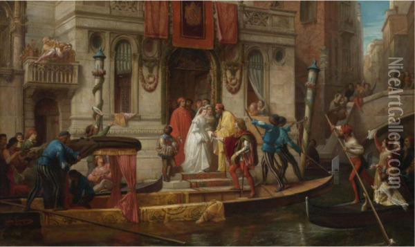 A Venetian Wedding Oil Painting - Jules Eugene Lenepveu