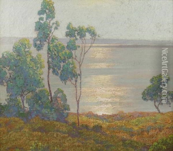 Morning Sun, San Diego Bay, From Point Loma Oil Painting - Maurice Braun