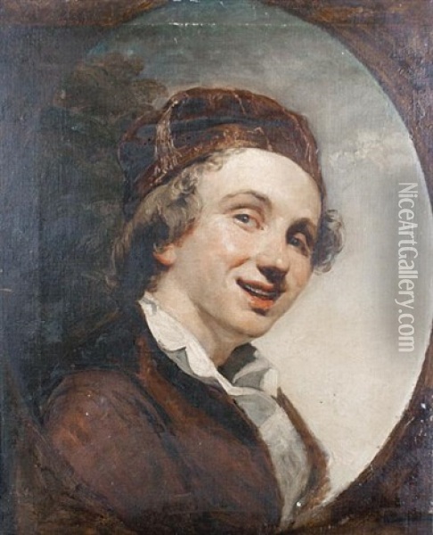 A Bust Length Portrait Of A Boy In Red Cap And Jacket Oil Painting - William Fettes Douglas