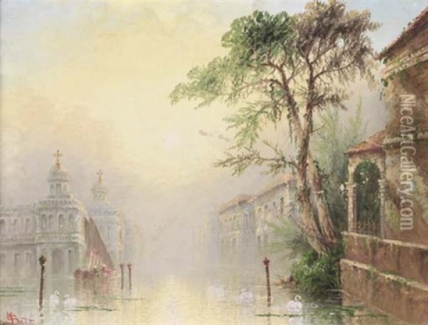 Venice, Sunrise (+ A Venetian Capriccio; Pair) Oil Painting - James Salt