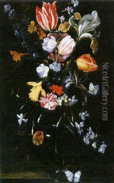 Vase De Fleurs Oil Painting - Jacob Woutersz Vosmaer