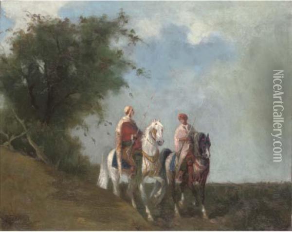 Arab Huntsmen Oil Painting - Eugene Fromentin