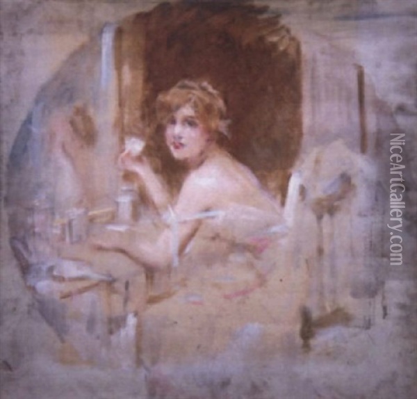 Etude De Femme Se Maquillant Oil Painting - Leon Francois Comerre
