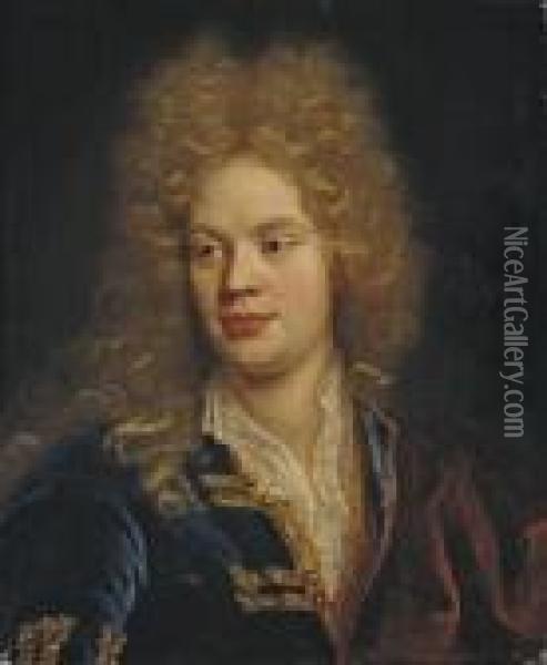 Portrait D'un Homme En Buste Oil Painting - Nicolas de Largillierre