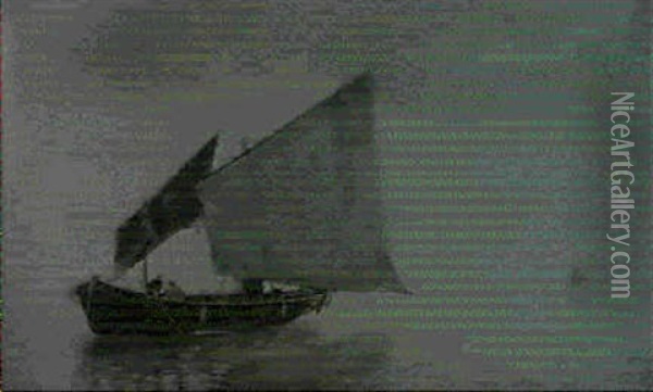 Venezianische Fischerboote In Den Lagunen Oil Painting - Gustav Schoenleber