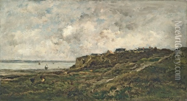 Maree Basse A Villerville Oil Painting - Charles Francois Daubigny