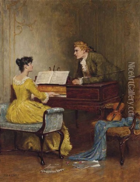 A Musical Interlude Oil Painting - John Arthur Lomax