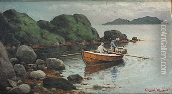 Fiskare Oil Painting - Lauritz Haaland