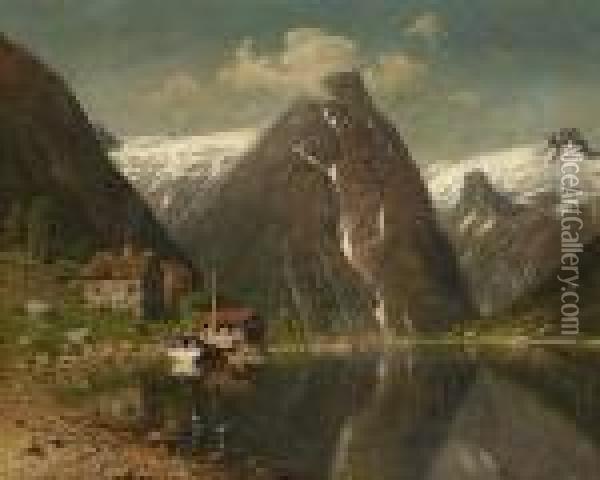 Fjordlandschaft. Oil Painting - Adelsteen Normann