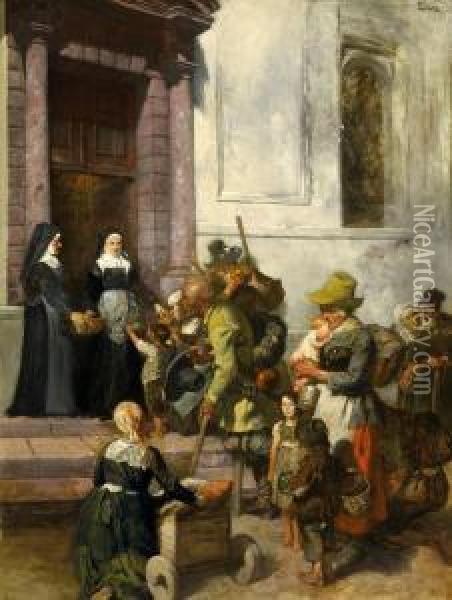 Die Klostersuppe Oil Painting - Wilhelm Von Diez