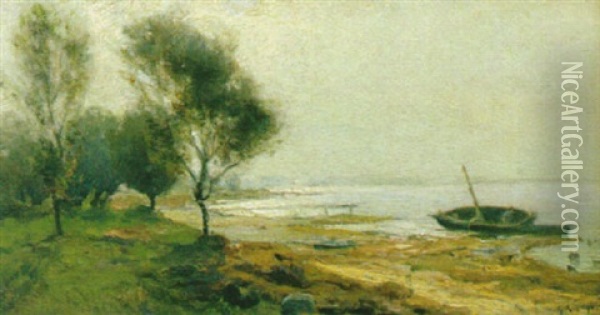 Strandlandskap Oil Painting - Gustaf Rydberg