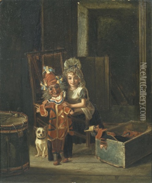 The Puppet Show Oil Painting - Charles Hunt