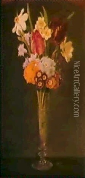 Vase De Fleurs Oil Painting - Jorgen Roed