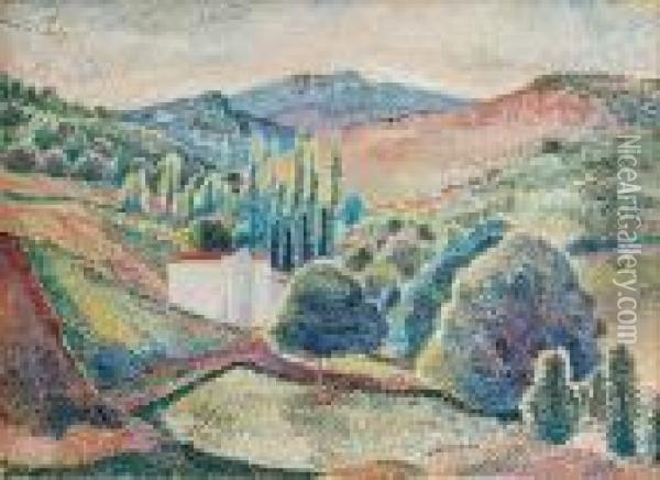 Les Toits Rouges Dans La Vallee Oil Painting - Hippolyte Petitjean