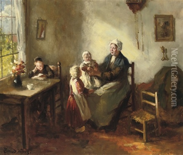 A Happy Family Oil Painting - Bernard de Hoog