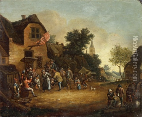 Dorffest Vor Der Taverne Oil Painting - Thomas Van Apshoven