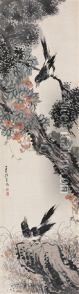 Tree And Birds Oil Painting -  Chen Chongguang