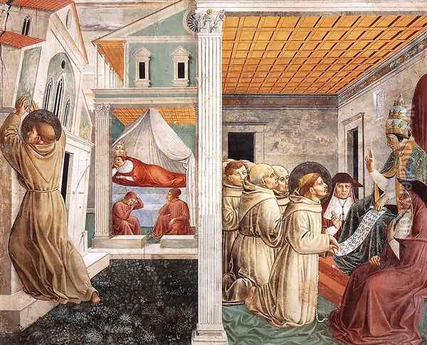 Scenes from the Life of St Francis (Scene 5, north wall) 1452 Oil Painting - Benozzo di Lese di Sandro Gozzoli