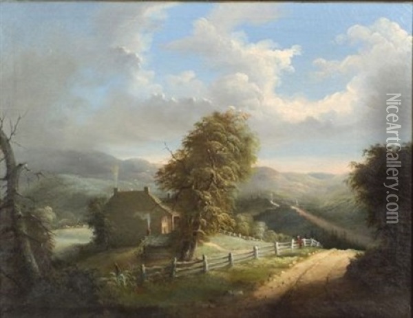 Panoramic Landscape Oil Painting - Edmund C. Coates