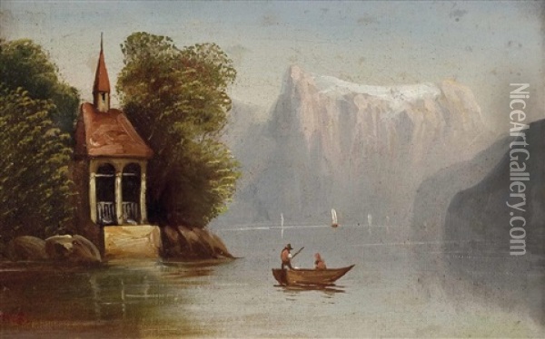 Blick Auf Die Tell Kapelle Am Vierwaldstattersee Oil Painting - Hubert Sattler