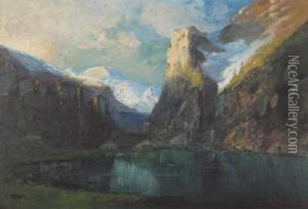 Laghetto In Montagna Oil Painting - Gerelamo Varese
