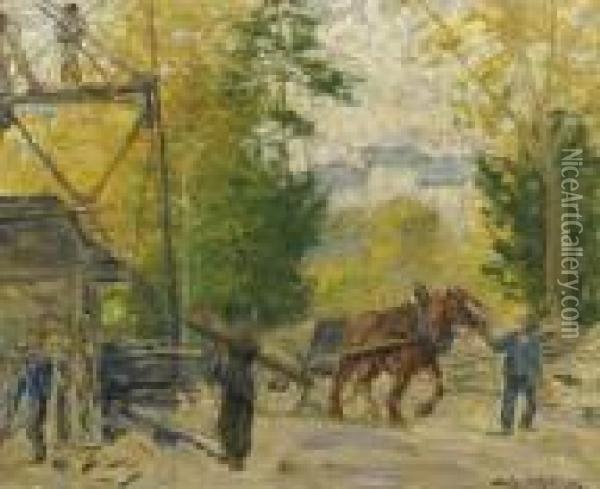 Chantiers Pres De Carouge Oil Painting - Lorand Zubriczky