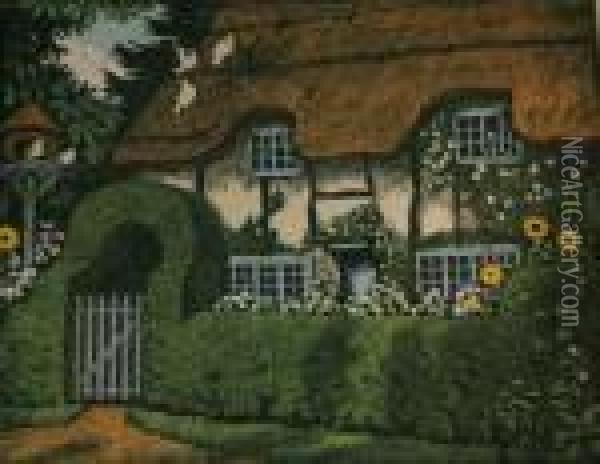 Old Thatch Oil Painting - John Hall Thorpe