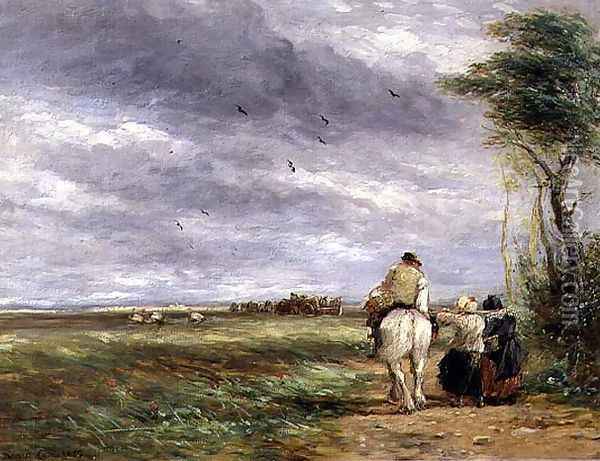 Going to the Hayfield, 1852 Oil Painting - David Cox