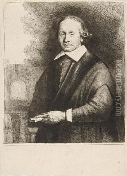 Jan Antonides Van Der Linden, Physician. Oil Painting - Rembrandt Van Rijn