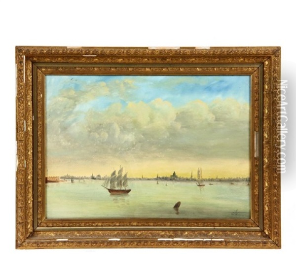 Entering Boston Harbor Oil Painting - Norris Edgar Card