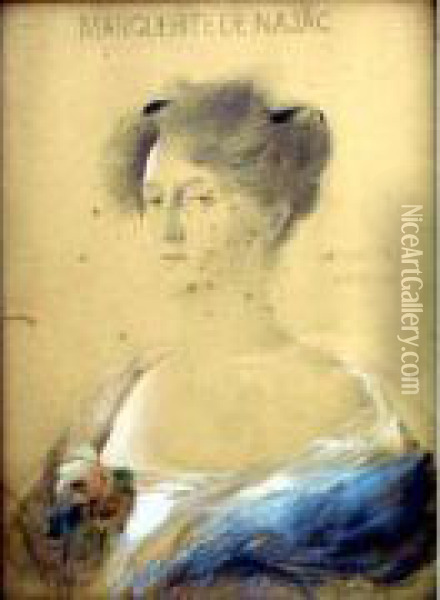 Portrait De Marguerite De Najac. Oil Painting - Arthur Chaplin
