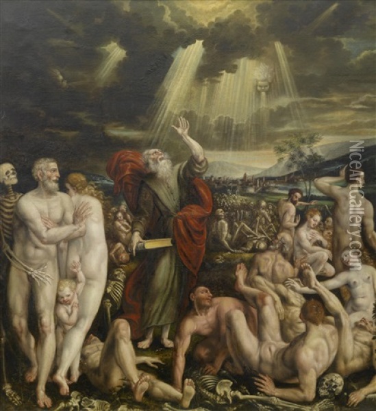 Die Vision Des Propheten Ezechiels Von Der Auferstehung Der Toten Oil Painting - Quentin Metsys (Massys) the Younger