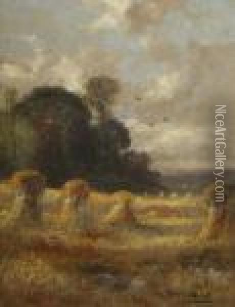 In The Harvest Field Oil Painting - Abraham Hulk Jun.